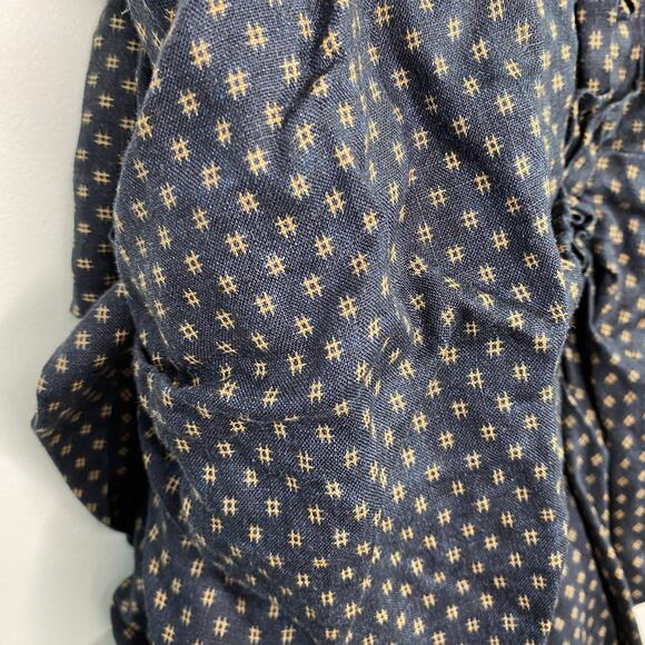 Etoile Isabel Marant Women Coquette Feminine Linen Dress Size 36 Blue Ruched - Picture 8 of 10